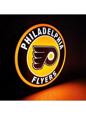 Philadelphia Flyers LED Light Box - 9" Dimmable USB Powered Hockey Sign - Made i